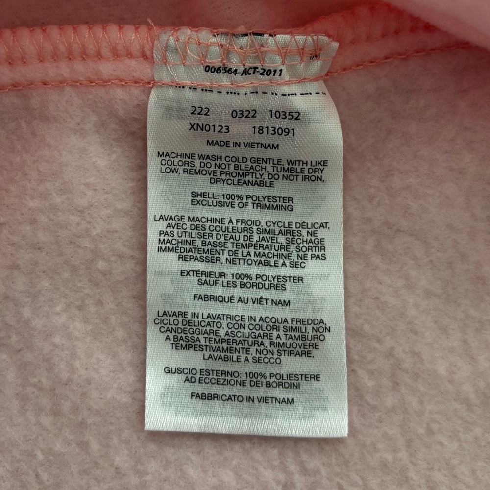 COLUMBIA Infant Fleece Snowsuit. Pink with Gray Trim. Size 0-3 Months. - Picture 9 of 12